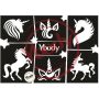 Unicorn Glittertattoo Stencils A5