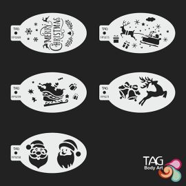 Christmas Face Painting Stencil Set – 5 Festive Designs