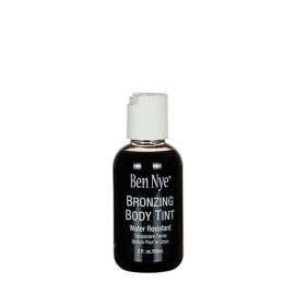 Ben Nye Bronzing Body Tint temporary bronze body makeup in glass bottle for professional stage and beauty makeup