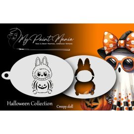Facepainting Stencil Labubu Creepy Doll