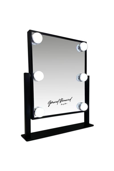 Metalen Hollywood Spiegel Zwart Klein LED 6 bulbs