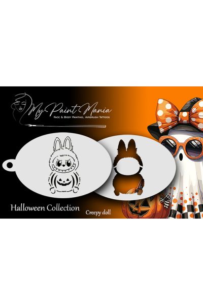 Facepainting Stencil Labubu Creepy Doll