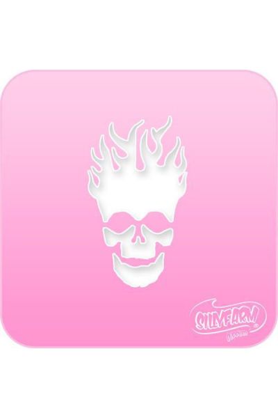 Facepaint Stencil Sillyfarm Vlammende Schedel