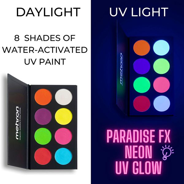 Paradise Makeup AQ - 8-kleurenpalet - Neon UV Glow