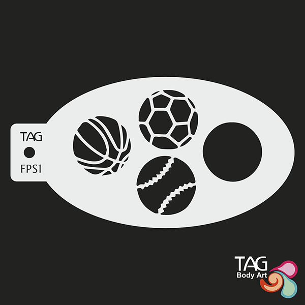 Tag Sports Balls Stencil