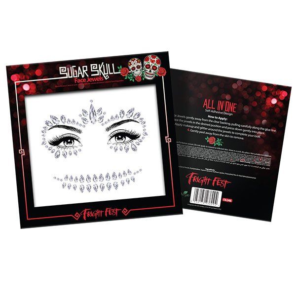 Halloween Face Jewels Sugar Skull