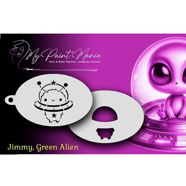 Schmink Stencil Jimmy, Green Alien