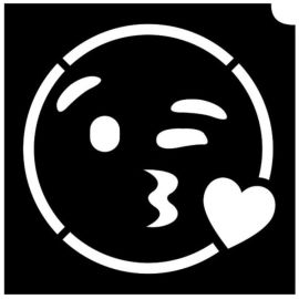 Glittertattoo Sjabloon Emoji Kiss (5 pack)