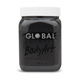 Global Face & BodyArt Liquid Paint Black 200ml