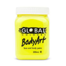 Global Face & BodyArt Liquid Paint UV Yellow 200ml