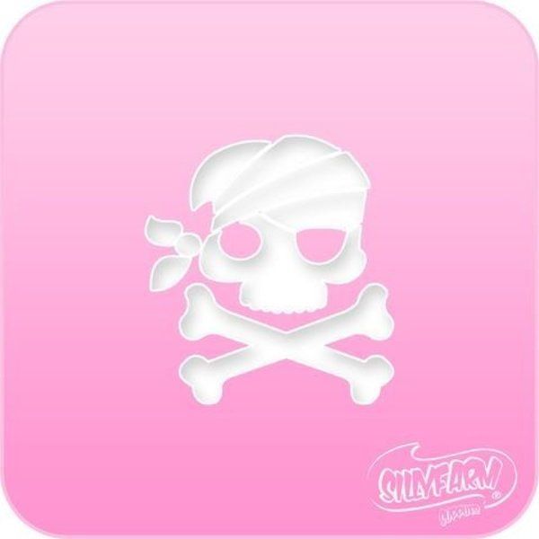Schminksjabloon Sillyfarm Piraat Skull N' Bones