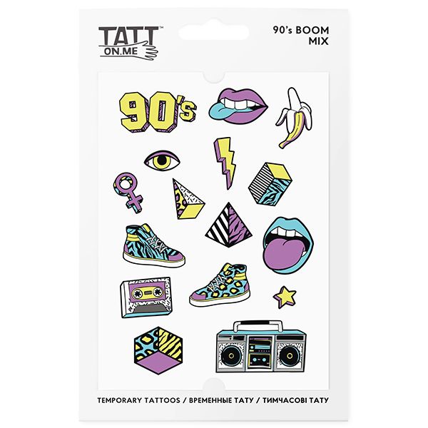 Tijdelijke Tattoo 90"s Boom Mix Set