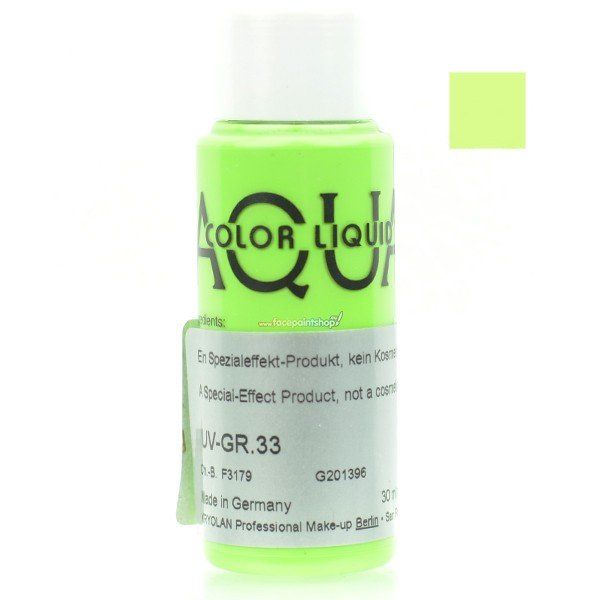 Kryolan Aquacolor Liquid Uv Color Light Green Gr 33