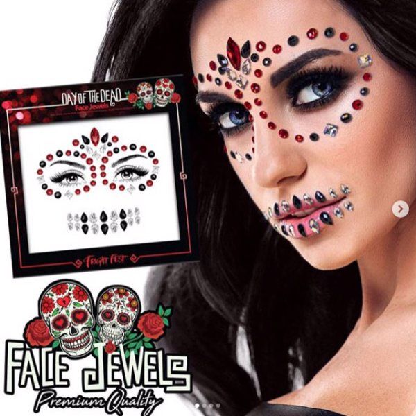 Halloween Face Jewels Day Of Dead