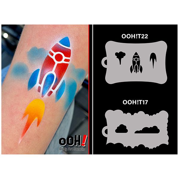 oOh Body Art Raket Schmink Stencil